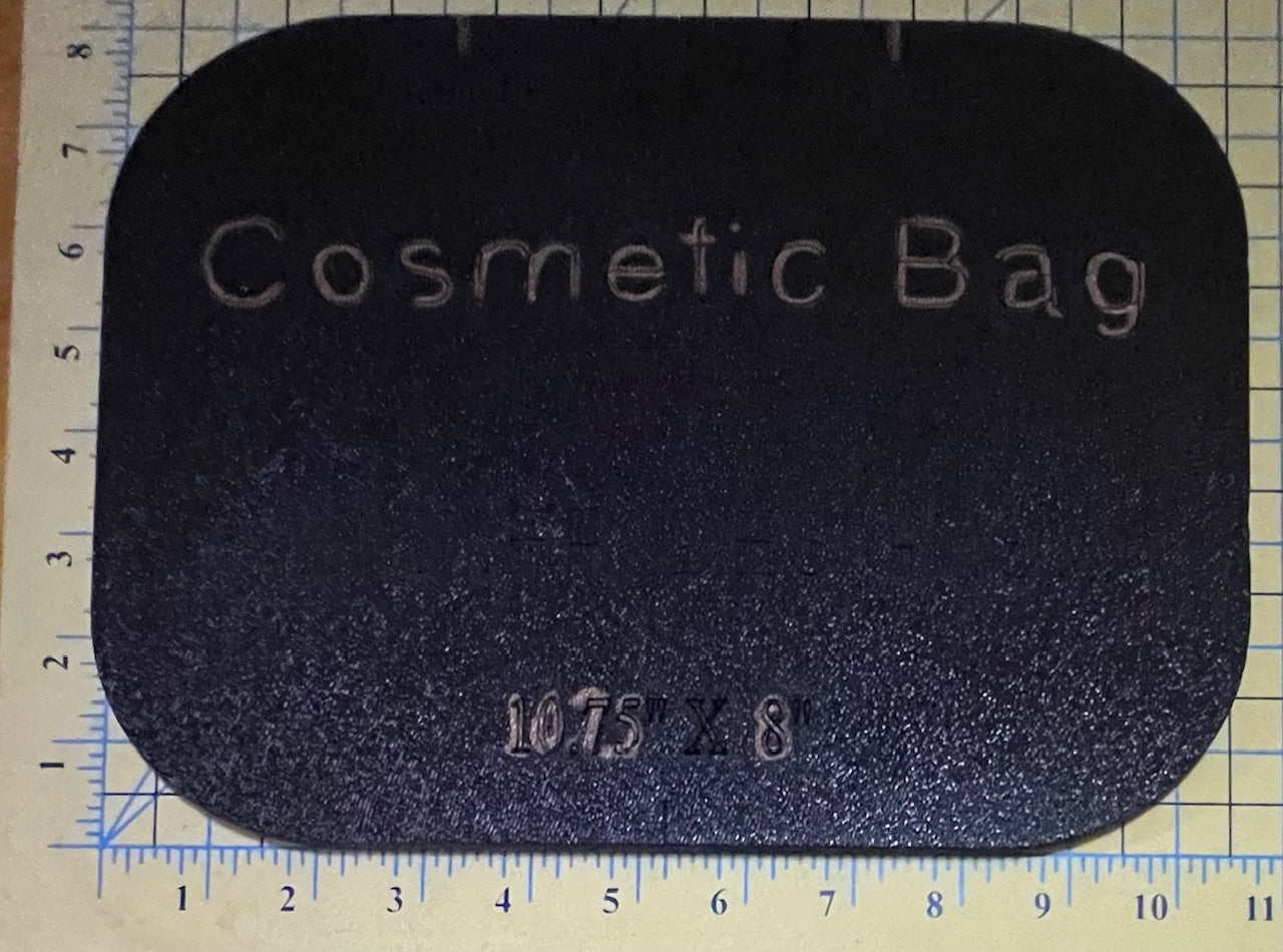 Cosmetic Bag, Fussy Cut Frame, Ruler
