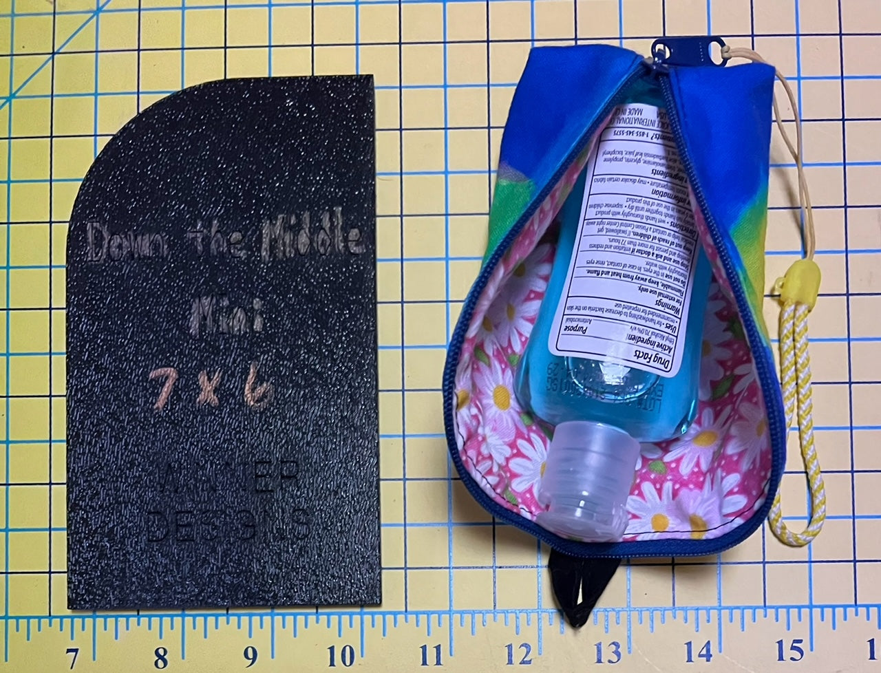 Down the Middle Mini Bag Template for Hand Sanitizer