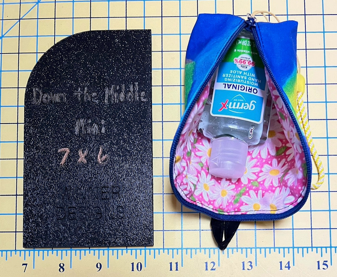 Down the Middle Mini Bag Template for Hand Sanitizer