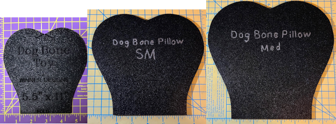 Dog Bone Templates XS, Sm, Med - Toy, Neck Pillows