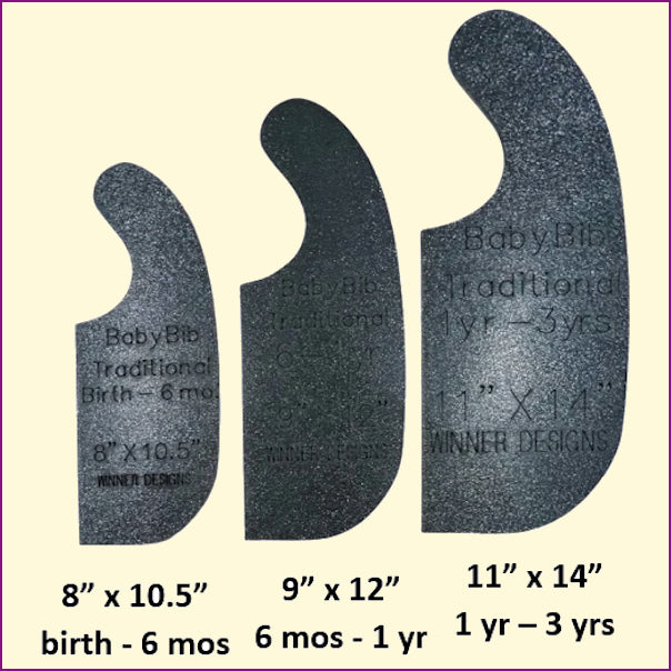 Baby Bib Templates Traditional Style 3 sizes