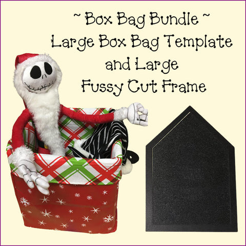 Box Bag Bundle - Large Box Bag Template and Lg Fussy Cut Frame