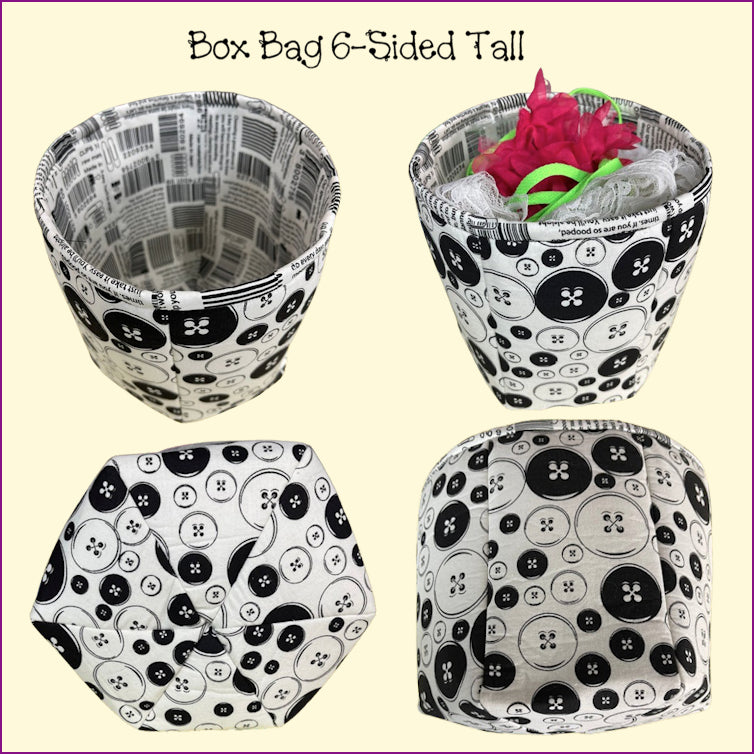 Box Bag Template - 6-sided Long