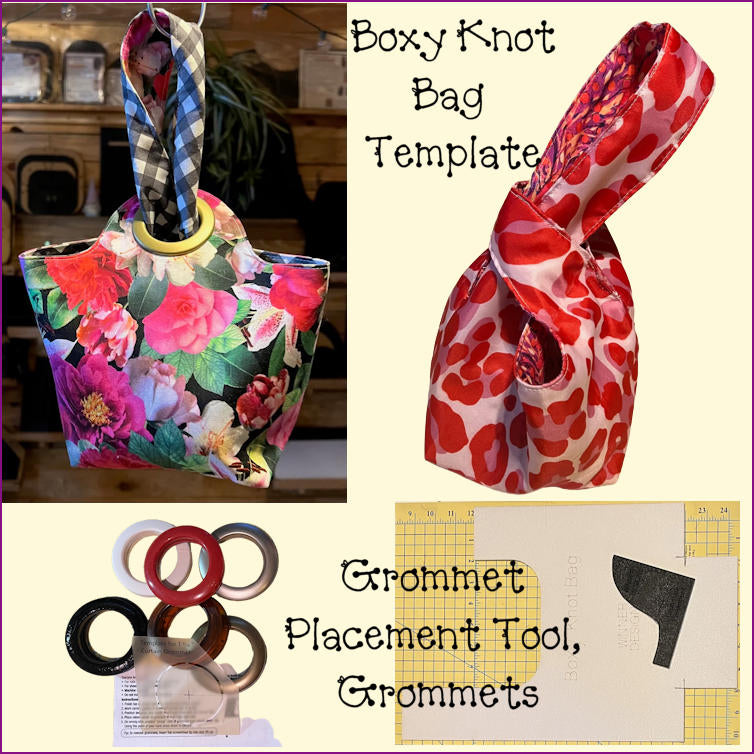 Boxy Knot Bag Template, Grommet Placement Tool, Grommets