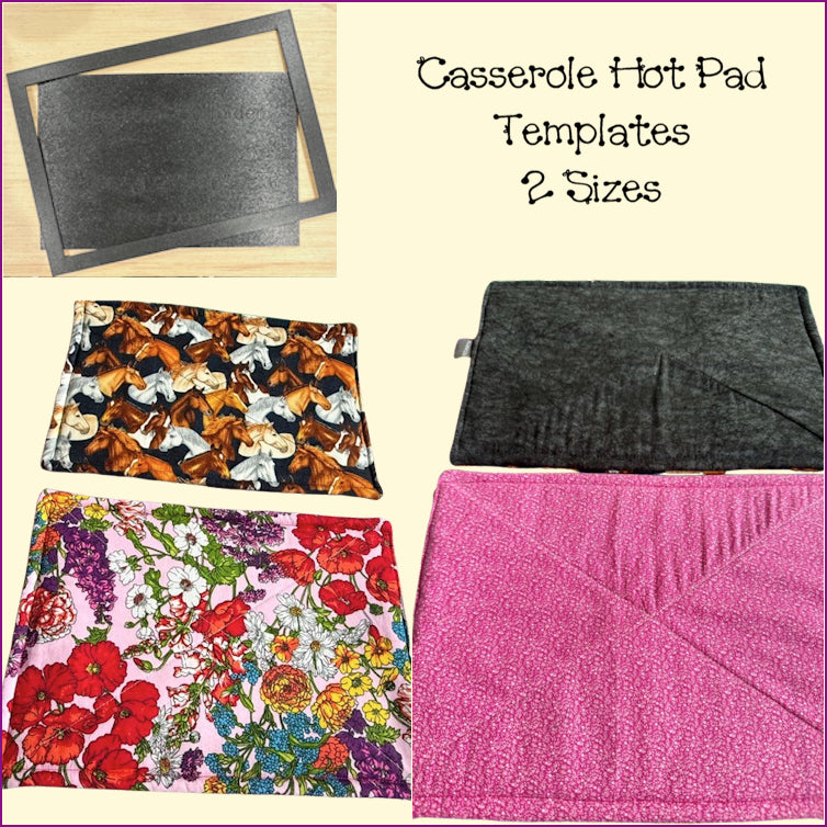Casserole Hot Pad Templates with Fussy Cuts