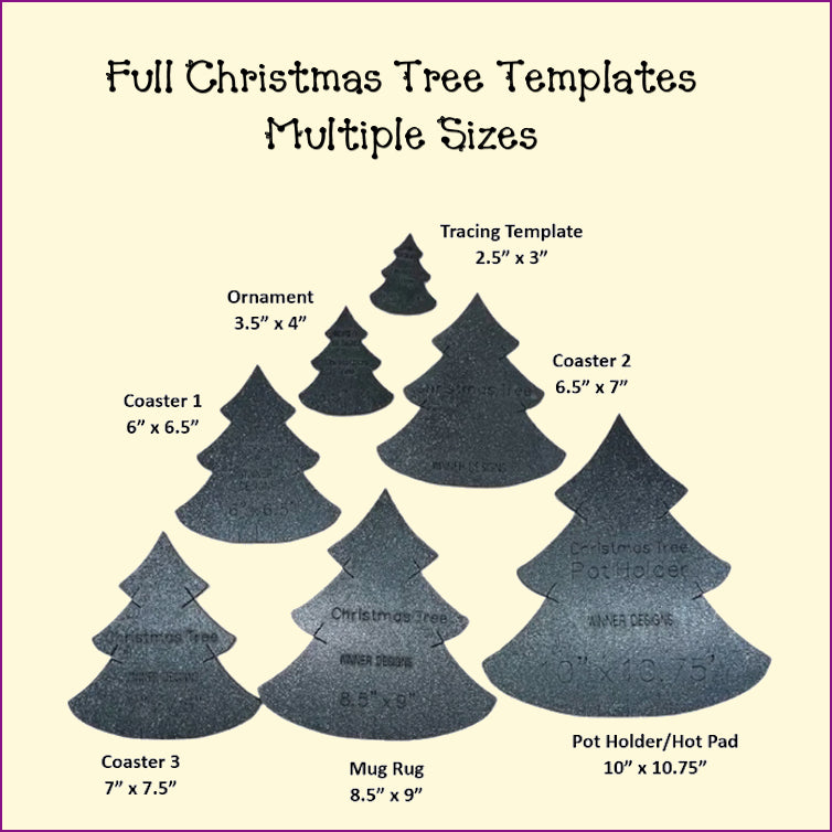 Christmas Tree Full & Half Templates