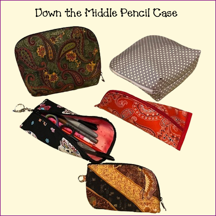 Down the Middle -2 sizes: Pencil Case or Travel Hand Sanitizer Case