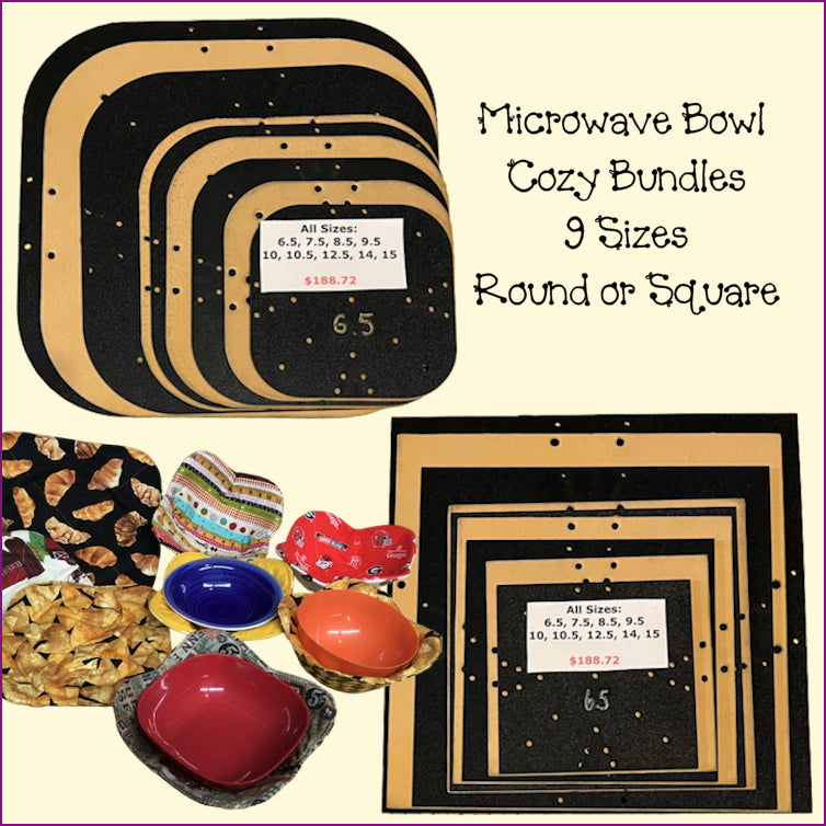 Microwave Bowl Cozy Bundles Round or Square