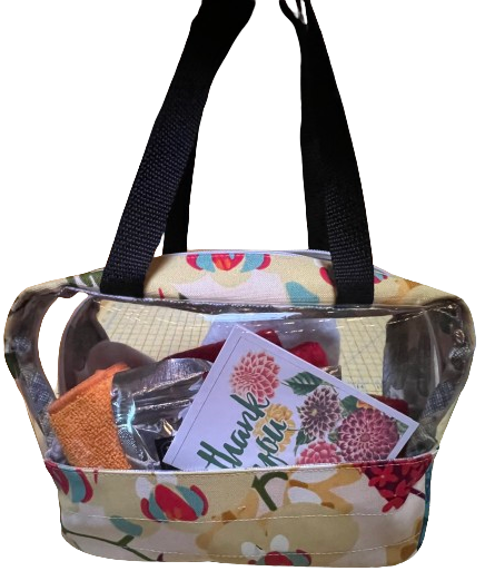 Cosmetic Bag, Fussy Cut Frame, Ruler