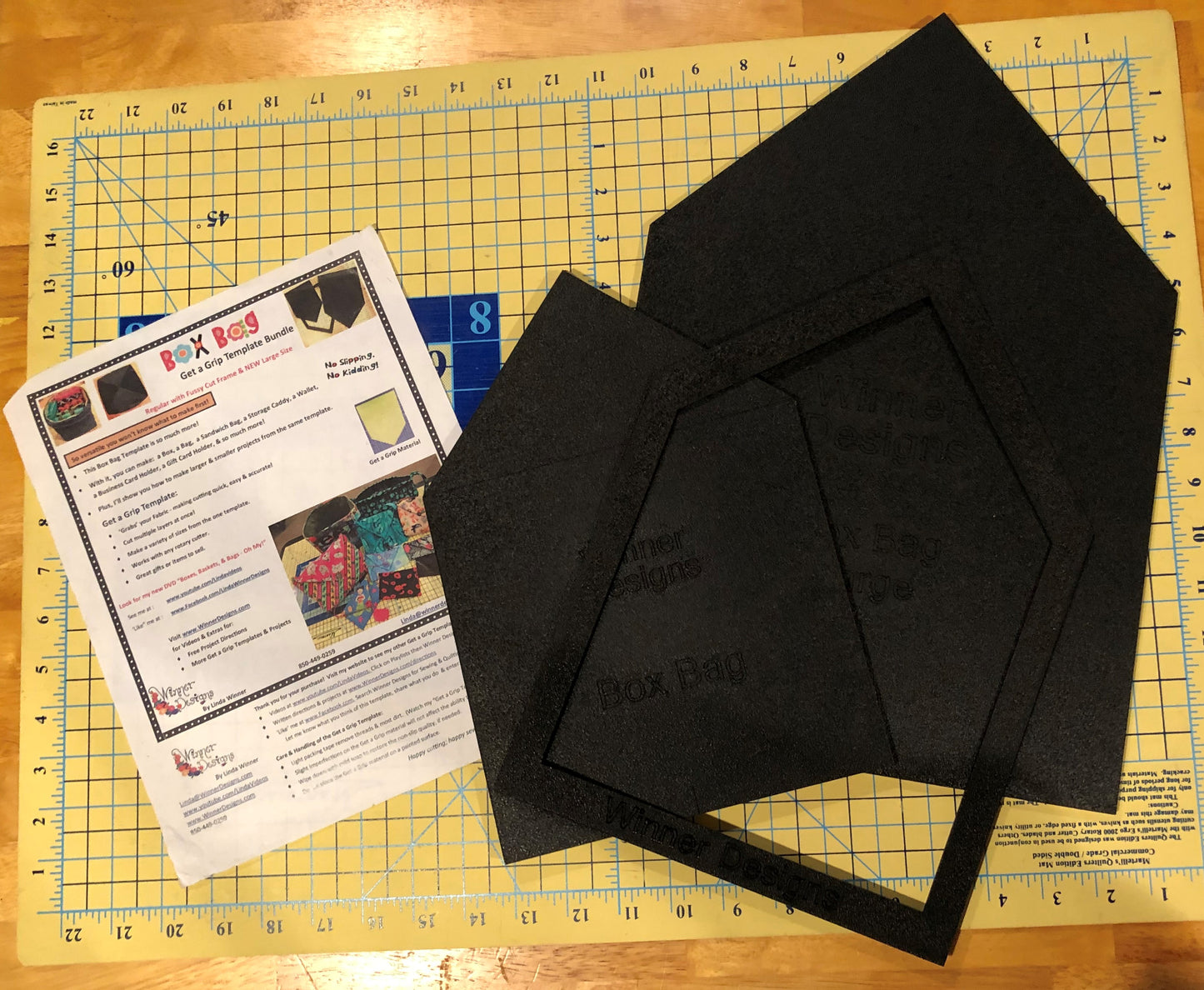 Box Bag 2 Templates, 1 Fussy Cut Frame Bundle plus L Bag Pattern Version 2