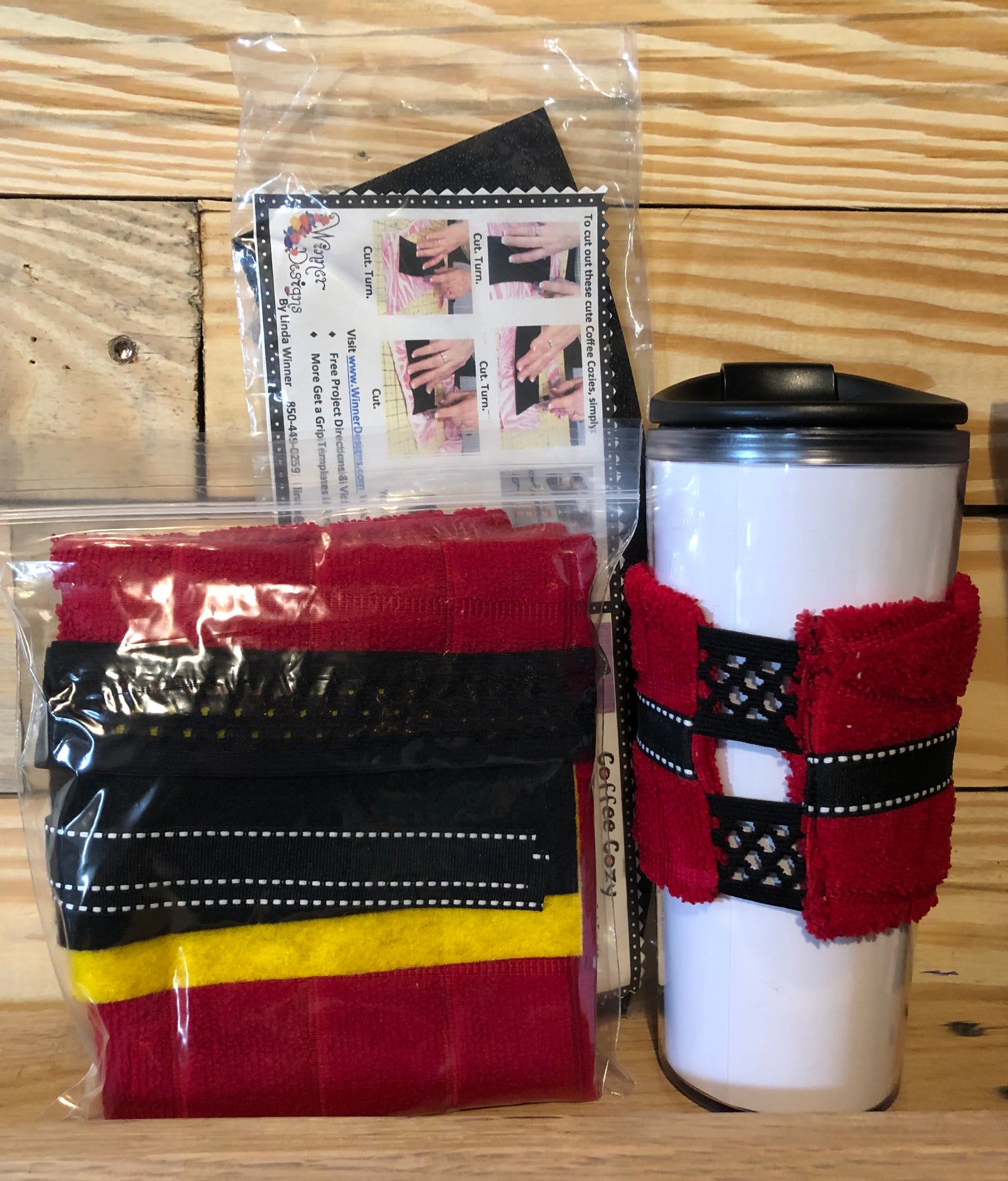 Santa Coffee Cozy Kit w/ or w/out Template/Fussy