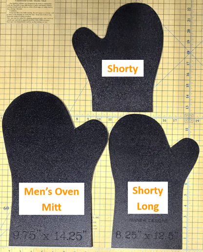 Oven Mitt Templates: Shorty, Shorty Long, for Men
