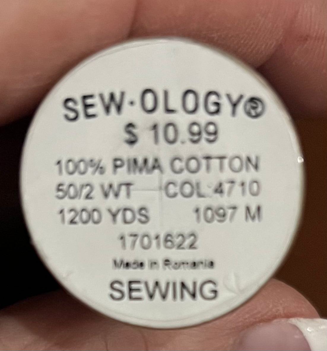 Thread - Sewology - 100% Pima Cotton - 1200 yds.