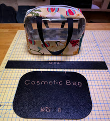 Cosmetic Bag, Fussy Cut Frame, Ruler