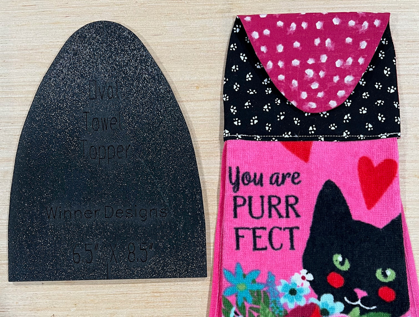 Towel Topper Oval Tab Top Template