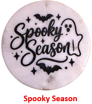 Halloween Coasters - Laser Etched Marble Halloween Ghost Coasters
