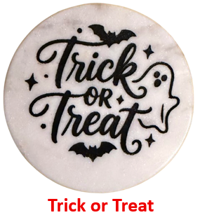 Halloween Coasters - Laser Etched Marble Halloween Ghost Coasters