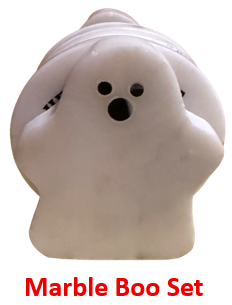 Halloween Coasters - Laser Etched Marble Halloween Ghost Coasters