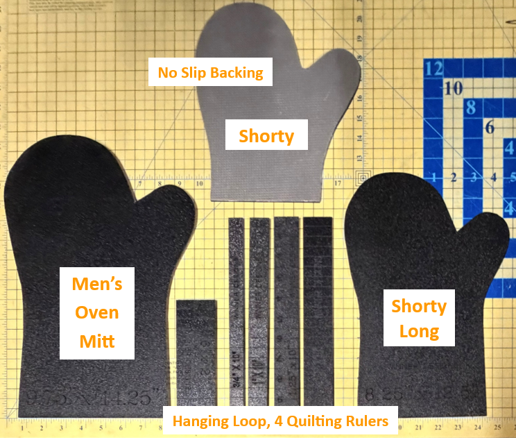 Oven Mitt Templates: Shorty, Shorty Long, for Men