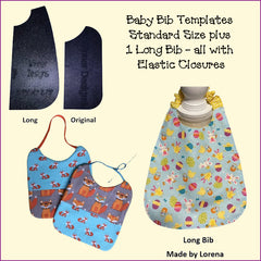 Baby Bib Templates with Elastic Closure - 2 sizes