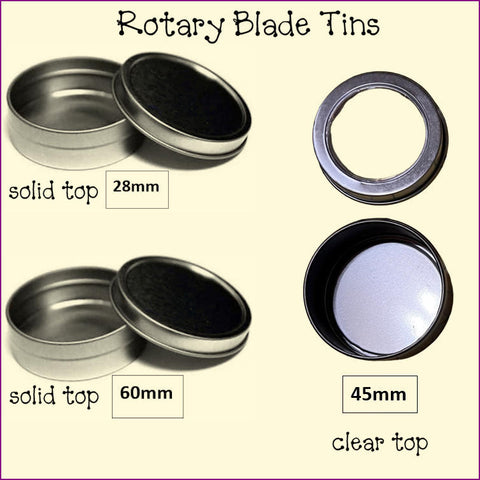 Rotary Cutter Blade Tins - 45mm, 60mm, 28mm