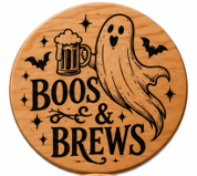 Halloween Coasters - Laser Etched Wood