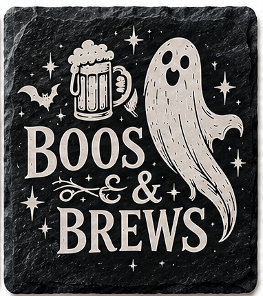 Halloween Coasters - Laser Etched Slate