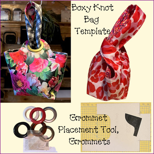 Boxy Knot Bag Template, Grommet Placement Tool, Grommets