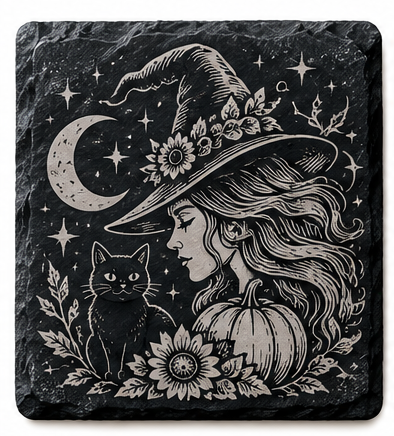 Halloween Coasters - Laser Etched Slate