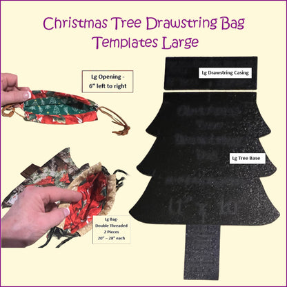 Christmas Tree Drawstring Bag Templates