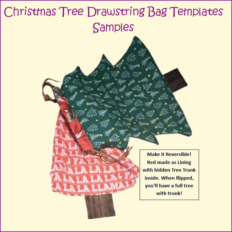 Christmas Tree Drawstring Bag Templates