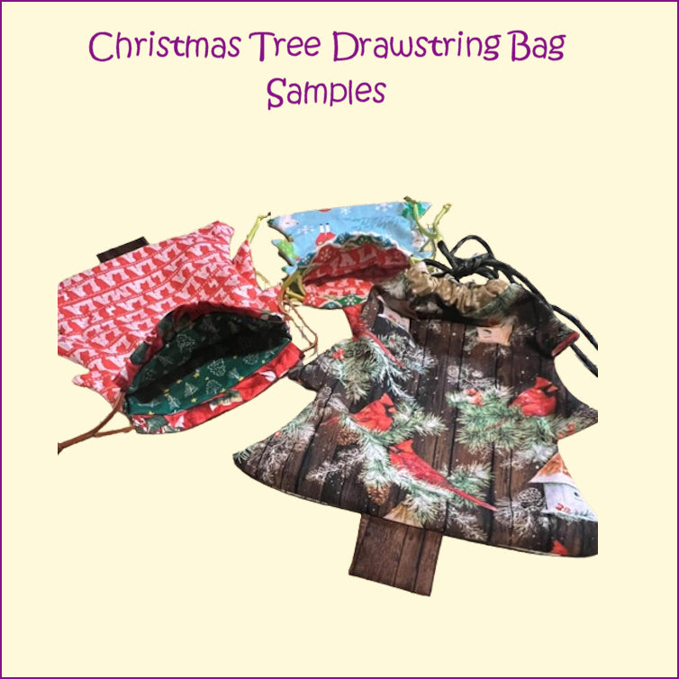 Christmas Tree Drawstring Bag Templates