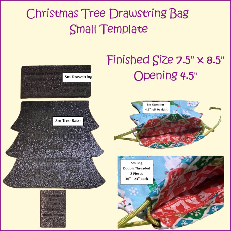 Christmas Tree Drawstring Bag Templates
