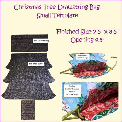 Christmas Tree Drawstring Bag Templates