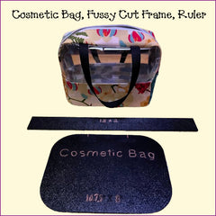 Cosmetic Bag, Fussy Cut Frame, Ruler