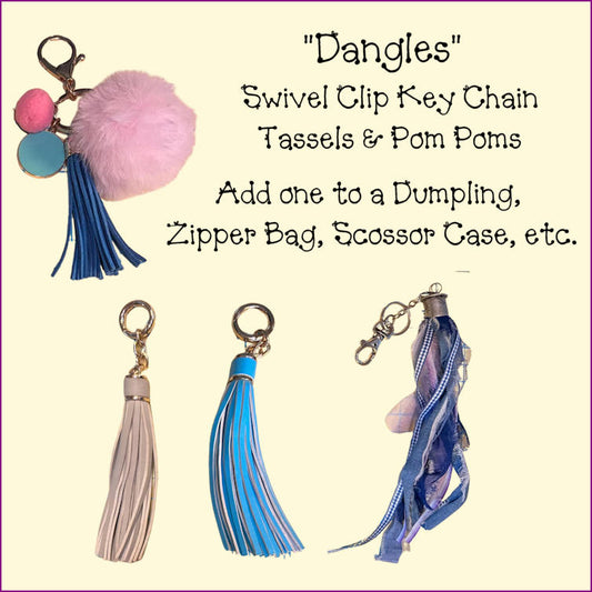 Dangles: Hardware Swivel Clip/Key Chain: Tassels, Pom Poms
