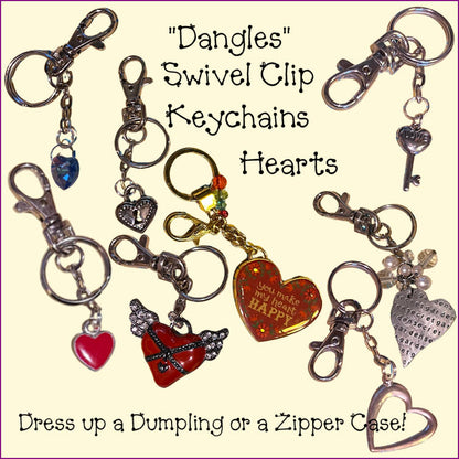 Dangles: Hardware Swivel Clip/Key Chain: Hearts