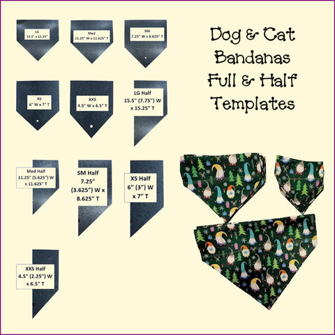 Dog Cat Bandanas - Traditional Collar Insert Style