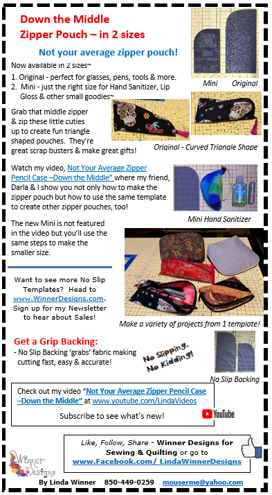 Down the Middle -2 sizes: Pencil Case or Travel Hand Sanitizer Case