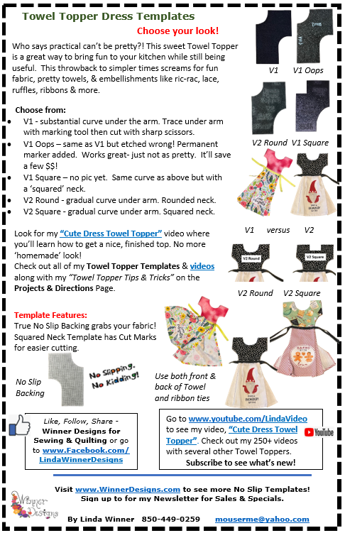 Towel Topper - Dress Templates