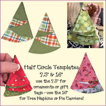 Half Circle Templates - Folded Tree Napkins, Pie/Plate Carrier