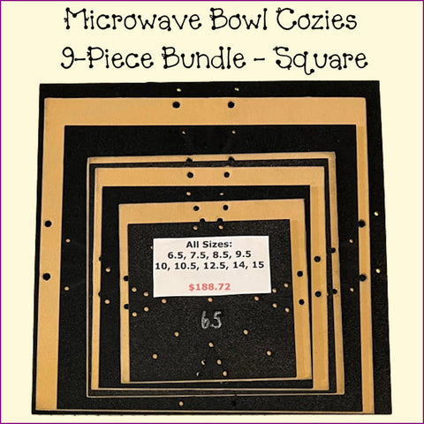 Microwave Bowl Cozies Bundle 9 Piece Square