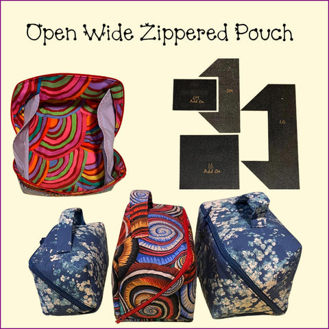 Open Wide Pouch Template - Sm & Lg, Strap, Add On Templates