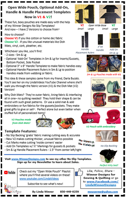 Open Wide Pouch Templates - V1 & V2!