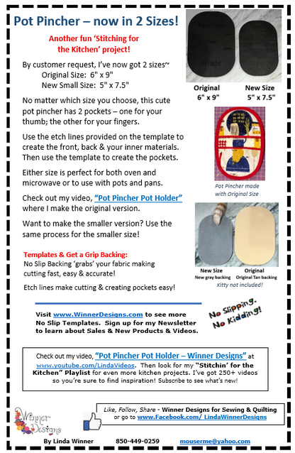 Pot Pincher Pot Holder Templates