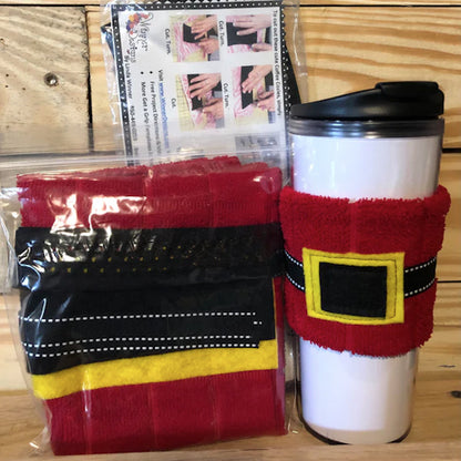 Santa Coffee Cozy Kit w/ or w/out Template/Fussy