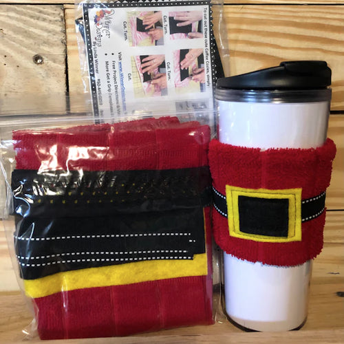Santa Coffee Cozy Kit w/ or w/out Template/Fussy