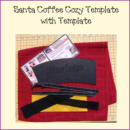 Santa Coffee Cozy Kit w/ or w/out Template/Fussy
