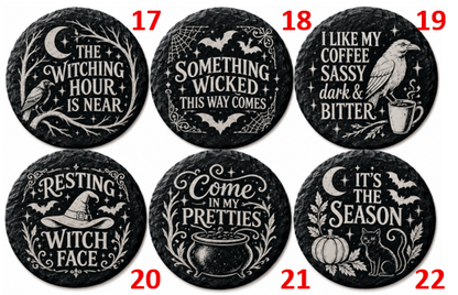 Halloween Coasters - Laser Etched Slate