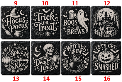 Halloween Coasters - Laser Etched Slate